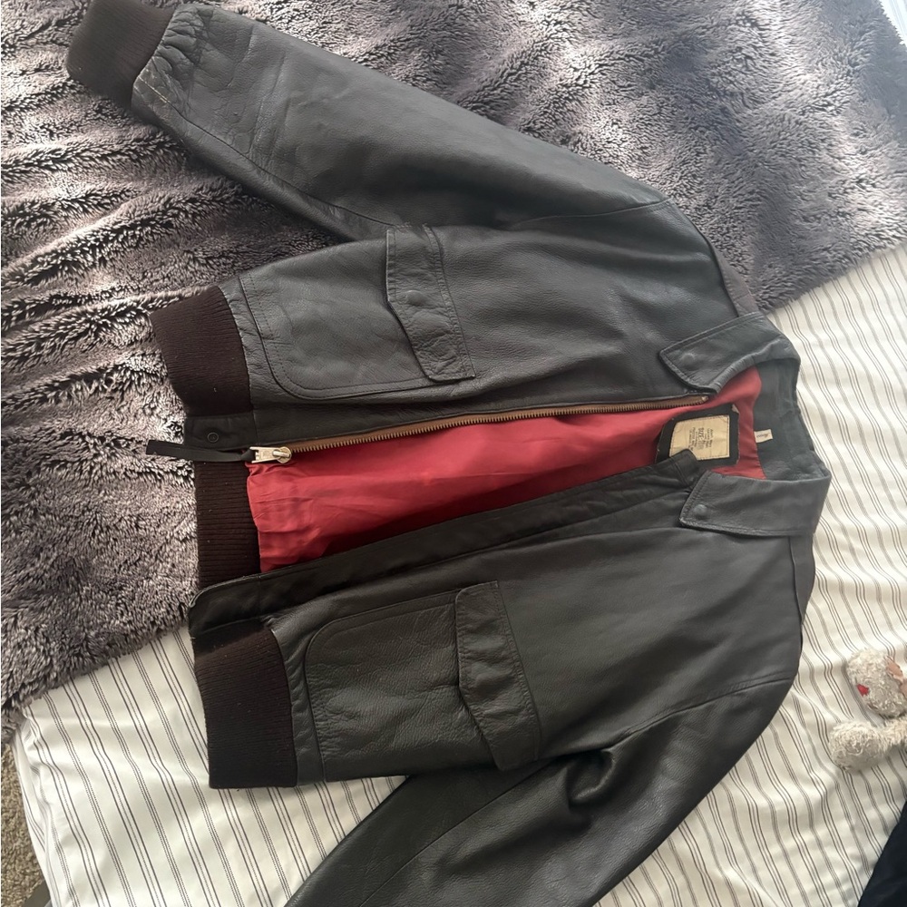 MENS VTG Prestige MFG INC Cowhide USAF A-2 Leather Flight Bomber Jacket Size 38